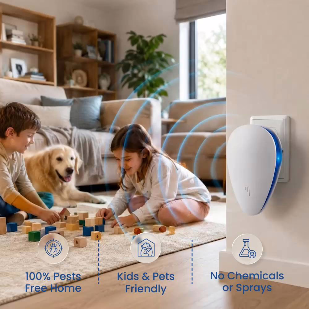 Boîtier RepellZee diffusant ses ondes dans une pièce